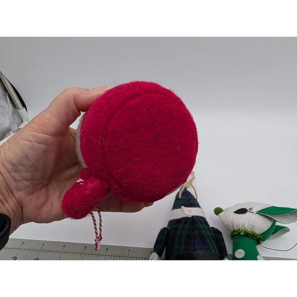 Target Cloth Christmas Ornament Lot Santa Clais Elf Reindeer Felted Wool‎
